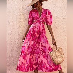 Shein Cutout Floral Dress